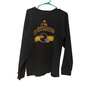 Adidas Iowa Hawkeyes Long Sleeve Thermal Shirt Football Helmet Graphic‎ Black